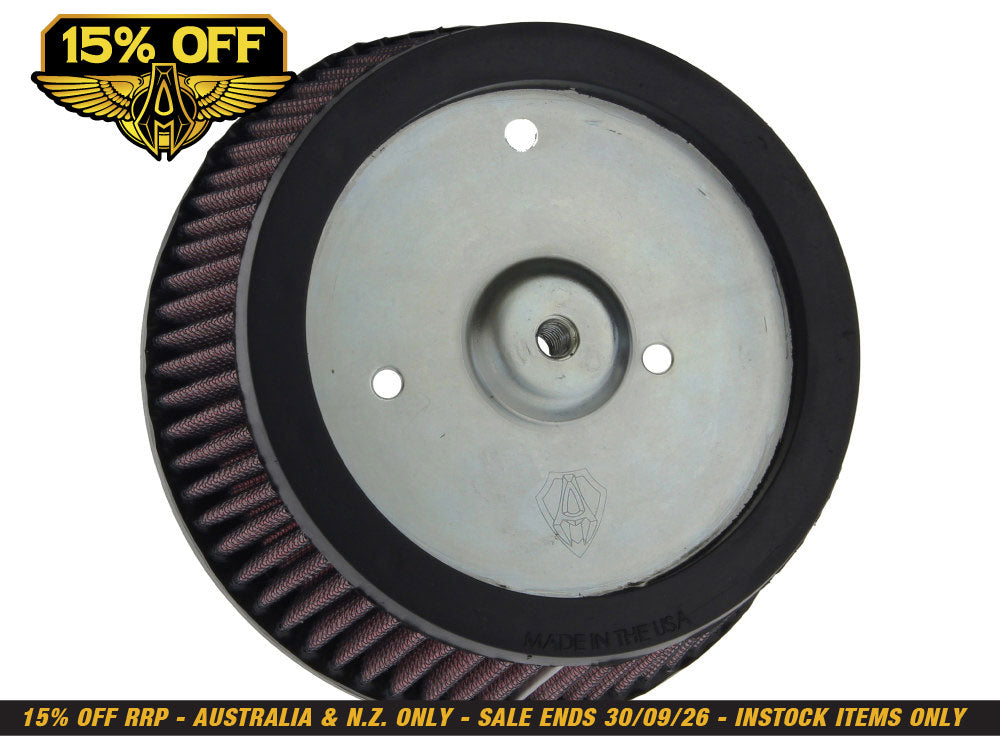 Air Filter Element. Fits Twin Cam 1999-2017, Evo Big Twin 1993-1999 & Sportster 1988up with Round Cover.