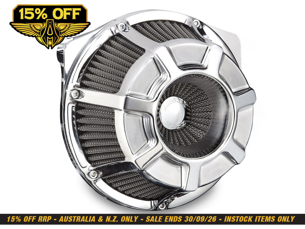 Beveled Air Cleaner Kit - Chrome. Fits Touring 2017-2024 & Softail 2018-2024
