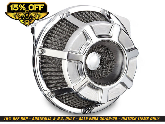 Beveled Air Cleaner Kit - Chrome. Fits Touring 2017-2024 & Softail 2018-2024