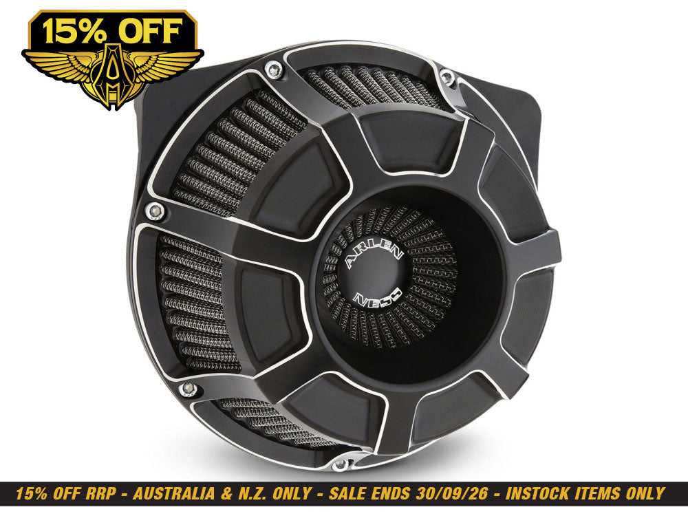 Beveled Air Cleaner Kit - Black. Fits Touring 2017-2024 & Softail 2018-2024