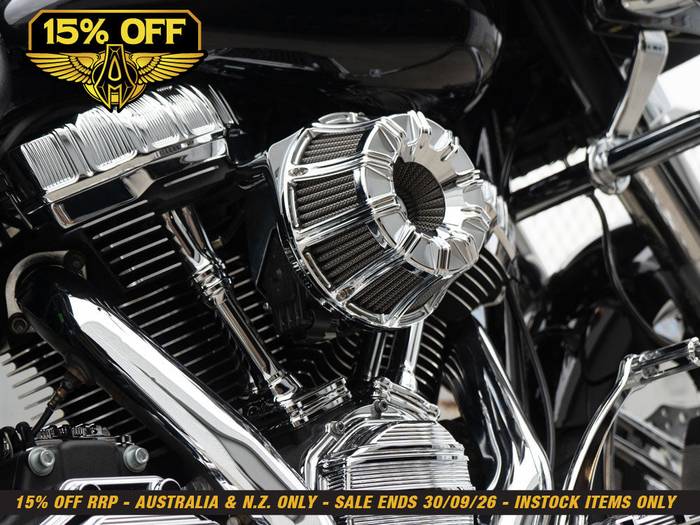 10-Gauge Air Cleaner Kit - Chrome. Fits Touring 2017-2024 & Softail 2018-2024