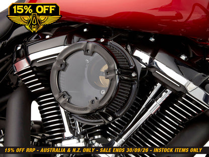 Method Clear Air Cleaner Kit - Black Anodized. Fits Touring 2017-2024 & Softail 2018-2024