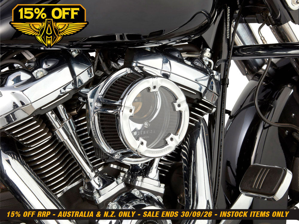 Method Clear Air Cleaner Kit - Chrome. Fits Touring 2017-2024 & Softail 2018-2024