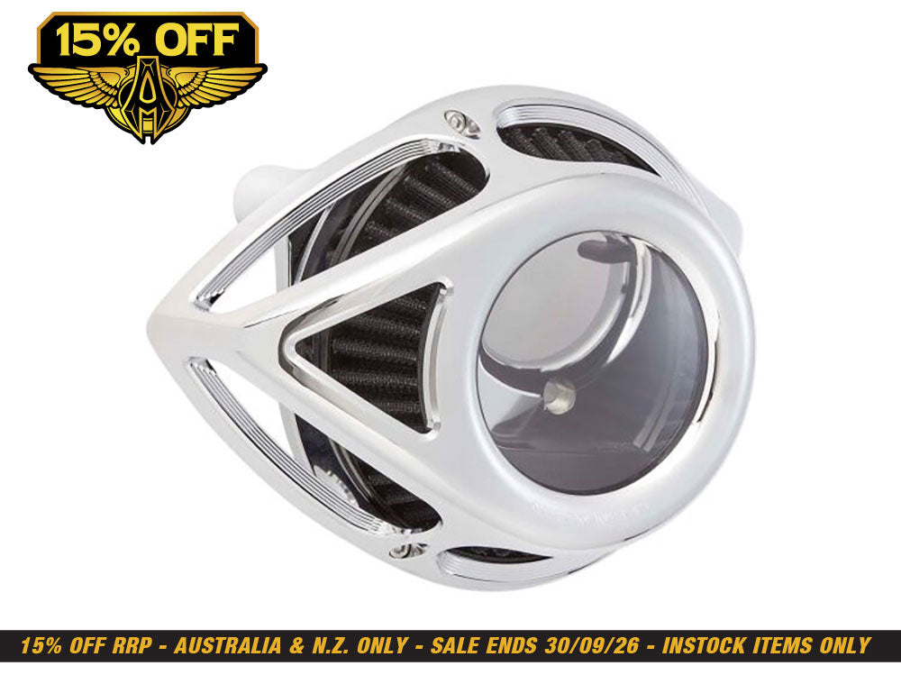 Tear Sucker Clear Air Cleaner Kit - Chrome. Fits Touring 2017-2024 & Softail 2018-2024