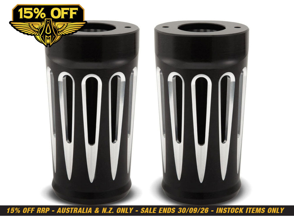 Deep Cut Fork Boots - Black. Fits Touring 2014up.