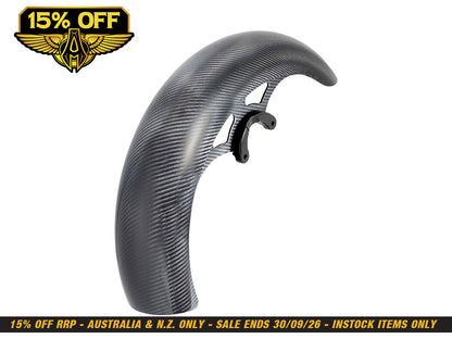 Carbon Wrapper Front Fender. Fits CVO Touring 2023up, Street Glide & Road Glide 2024up & Touring 2025up with 19in. Front Wheel