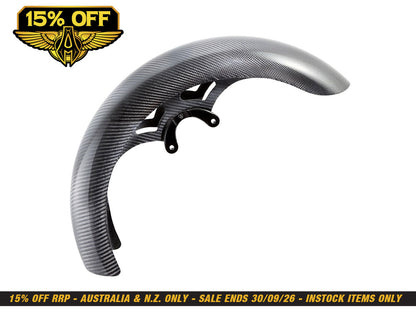 Carbon Wrapper Front Fender. Fits CVO Touring 2023up, Street Glide & Road Glide 2024up & Touring 2025up with 19in. Front Wheel