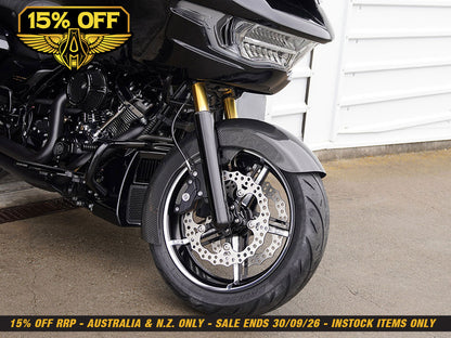 Carbon Fibre Radial Fat Wrap Front Fender. Fits CVO Touring 2023up, Street Glide & Road Glide 2024up & Touring 2025up with 18in.x8in. Front Wheel
