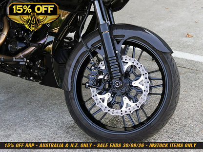 Carbon Wrapper Front Fender. Fits Most Touring 2014-2023 with 21in. Front Wheel