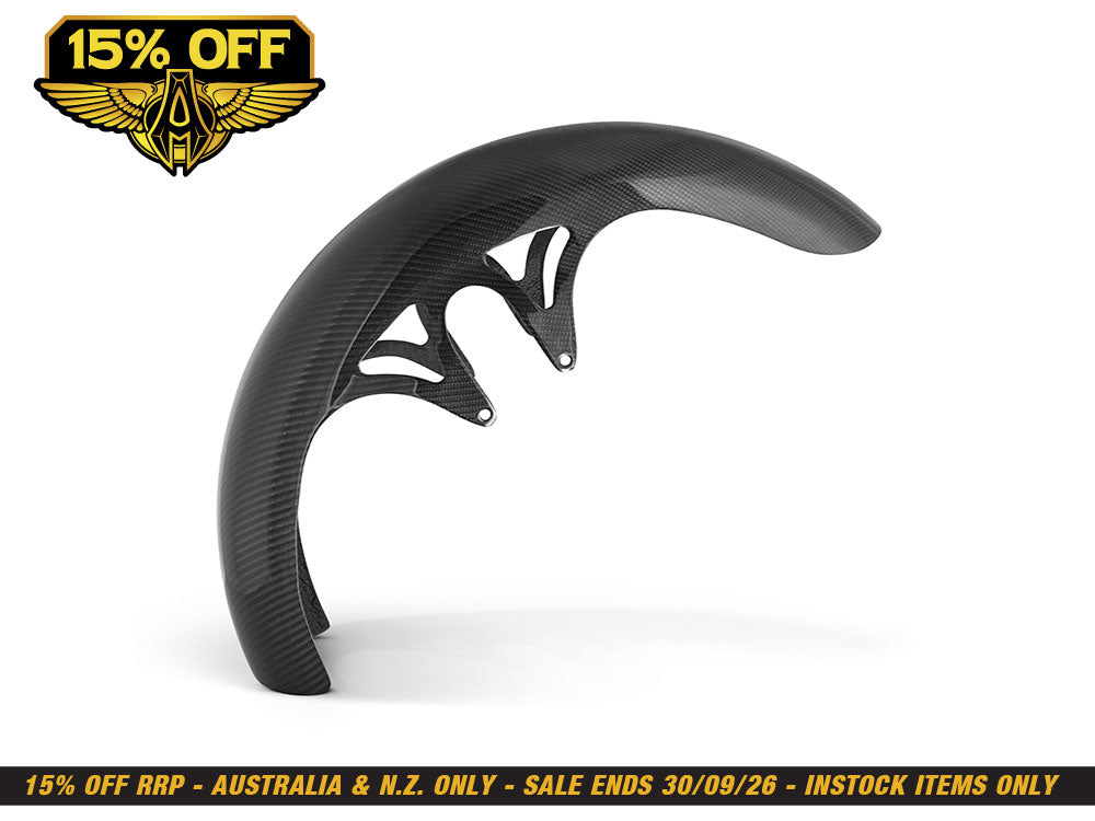 Carbon Wrapper Front Fender. Fits CVO Touring 2023up, Street Glide & Road Glide 2024up & Touring 2025up with 21in. Front Wheel