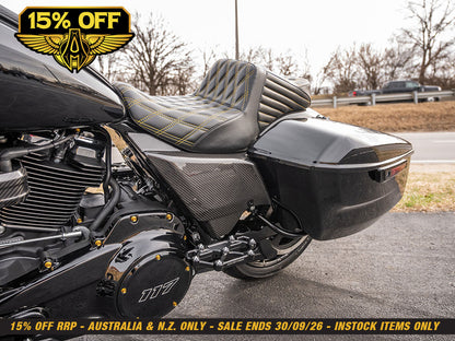 Carbon Side Covers - Gloss Finish. Fits CVO Touring 2023up, Street Glide & Road Glide 2024up, Touring 2025up