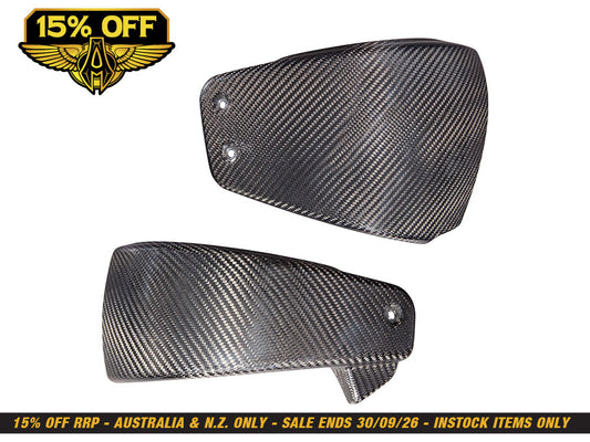 Carbon Side Covers - Gloss Finish. Fits Softail 2018-2024 without Remote Preload Adjuster