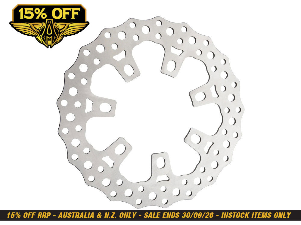 11.8in. Front Jagged Disc Rotor - Stainless Steel. Fits Touring 'Limited' Models 2020-2023 with OEM Wheel.