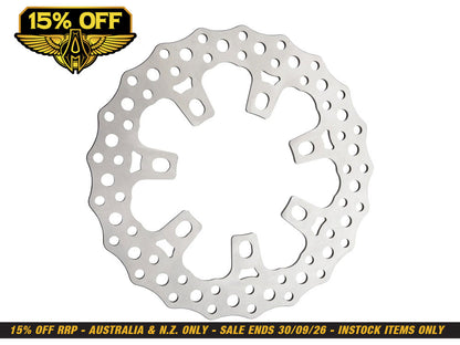 11.8in. Front Jagged Disc Rotor - Stainless Steel. Fits Touring 'Limited' Models 2020-2023 with OEM Wheel.
