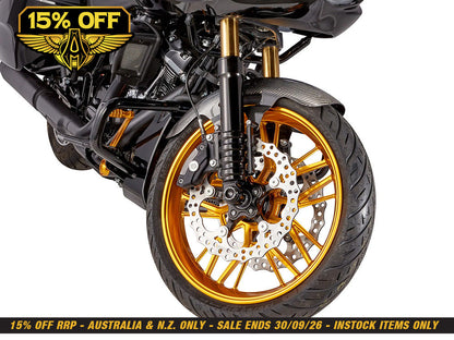 12.6in. Front Jagged Disc Rotor - Stainless Steel. Fits Touring 2024up with OEM Wheel and Spoke Mounted 320mm Rotors.