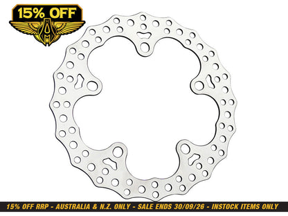 12.6in. Front Jagged Disc Rotor - Stainless Steel. Fits Touring 2024up with OEM Wheel and Spoke Mounted 320mm Rotors.