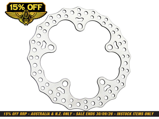 12.6in. Front Jagged Disc Rotor - Stainless Steel. Fits Touring 2024up with OEM Wheel and Spoke Mounted 320mm Rotors.