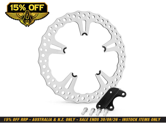 15in. Left & Right Hand Front Jagged Big Brake Disc Rotors. Fits V-Rod 2006-2017 with OEM Cast Wheel