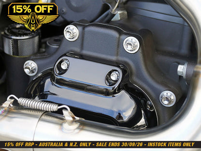 Titanium 12-Point Transmission Side Cover Bolt Kit - Polished. Fits Touring 2024up & Softail 2025up