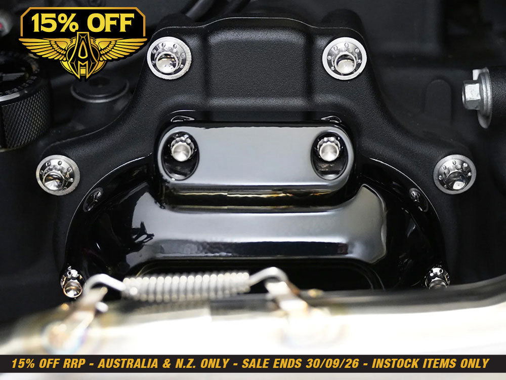 Titanium 12-Point Transmission Side Cover Bolt Kit - Polished. Fits Touring 2024up & Softail 2025up