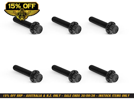 Titanium 12-Point Transmission Side Cover Bolt Kit - Black. Fits Touring 2024up & Softail 2025up