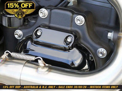 Titanium 12-Point Transmission Side Cover Bolt Kit - Polished. Fits Touring 2007-2023, Softail 2007-2024 & Dyna 2006-2017