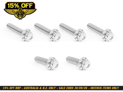Titanium 12-Point Transmission Side Cover Bolt Kit - Polished. Fits Touring 2007-2023, Softail 2007-2024 & Dyna 2006-2017