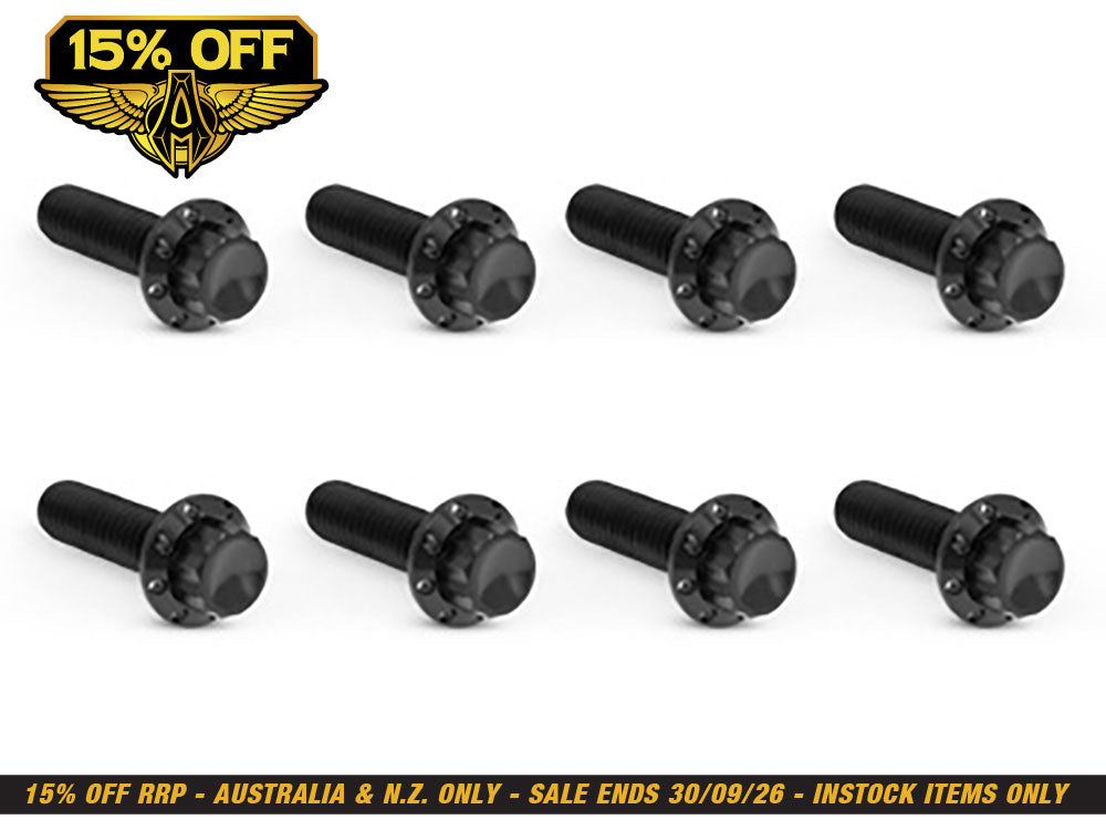 Titanium 12-Point Transmission Trap Door Cover Bolt Kit - Black. Fits Touring 2017up & Softail 2018up
