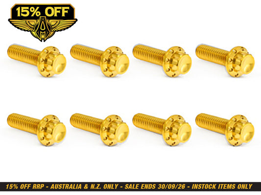 Titanium 12-Point Transmission Trap Door Cover Bolt Kit - Gold. Fits Touring 2017up & Softail 2018up
