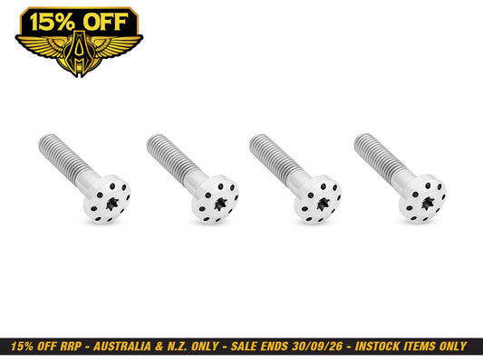 Titanium Holeshot Shock Absorber Bolt Kit - Polished. Fits Touring 1999up