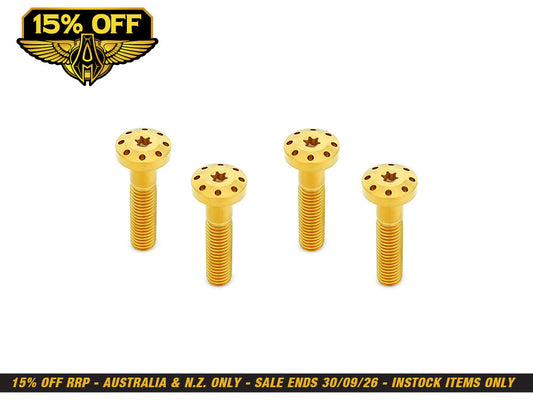 Titanium Holeshot Shock Absorber Bolt Kit - Gold. Fits Touring 1999up