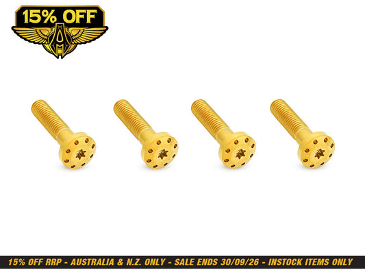 Titanium Holeshot Shock Absorber Bolt Kit - Gold. Fits Touring 1999up