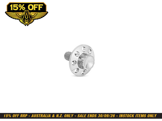 Titanium 12-Point 1/4in.-20 Seat Mount Screw - Polished. Fits H-D 1996up