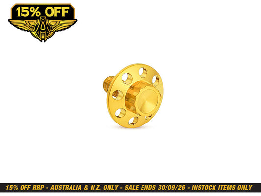Titanium 12-Point 1/4in.-20 Seat Mount Screw - Gold. Fits H-D 1996up