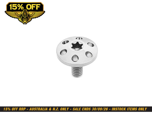 Titanium Holeshot 1/4in.-20 Seat Mount Screw - Polished. Fits H-D 1996up