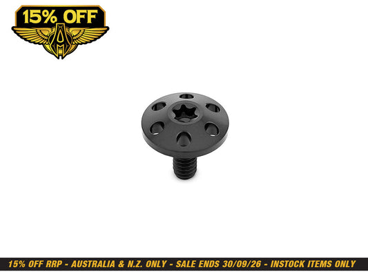 Titanium Holeshot 1/4in.-20 Seat Mount Screw - Black. Fits H-D 1996up