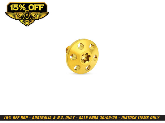 Titanium Holeshot 1/4in.-20 Seat Mount Screw - Gold. Fits H-D 1996up