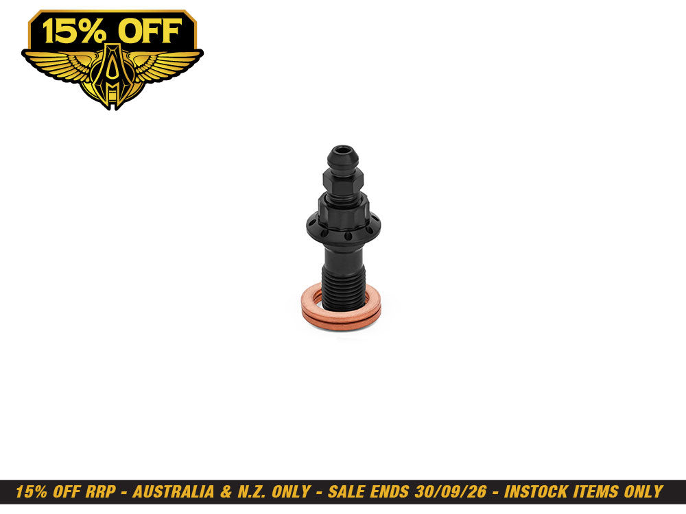 Titanium 12-Point 10mm M10 x 1.00 Banjo Bolt with Bleeder - Black