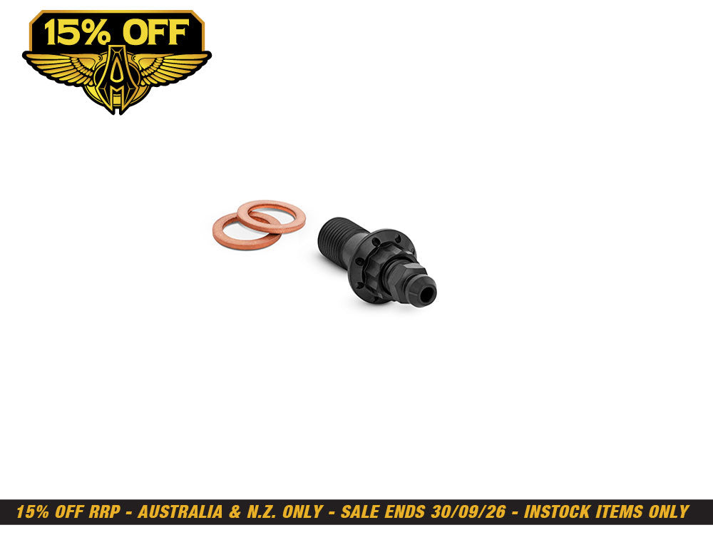 Titanium 12-Point 10mm M10 x 1.00 Banjo Bolt with Bleeder - Black