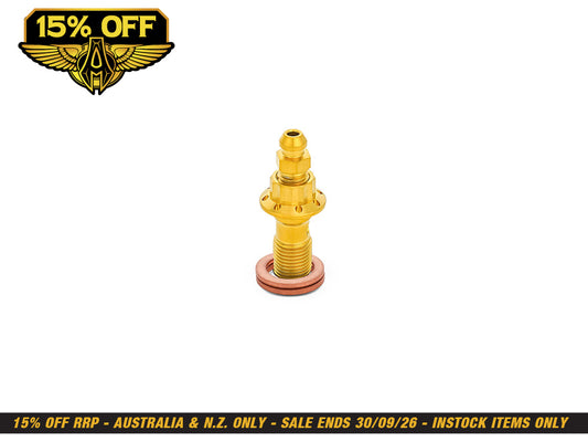 Titanium 12-Point 10mm M10 x 1.00 Banjo Bolt with Bleeder - Gold