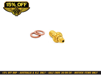 Titanium 12-Point 10mm M10 x 1.00 Banjo Bolt with Bleeder - Gold
