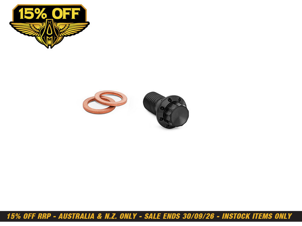 Titanium 12-Point 10mm M10 x 1.25 Banjo Bolt - Black