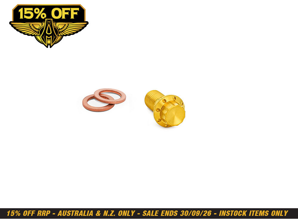 Titanium 12-Point 10mm M10 x 1.25 Banjo Bolt - Gold