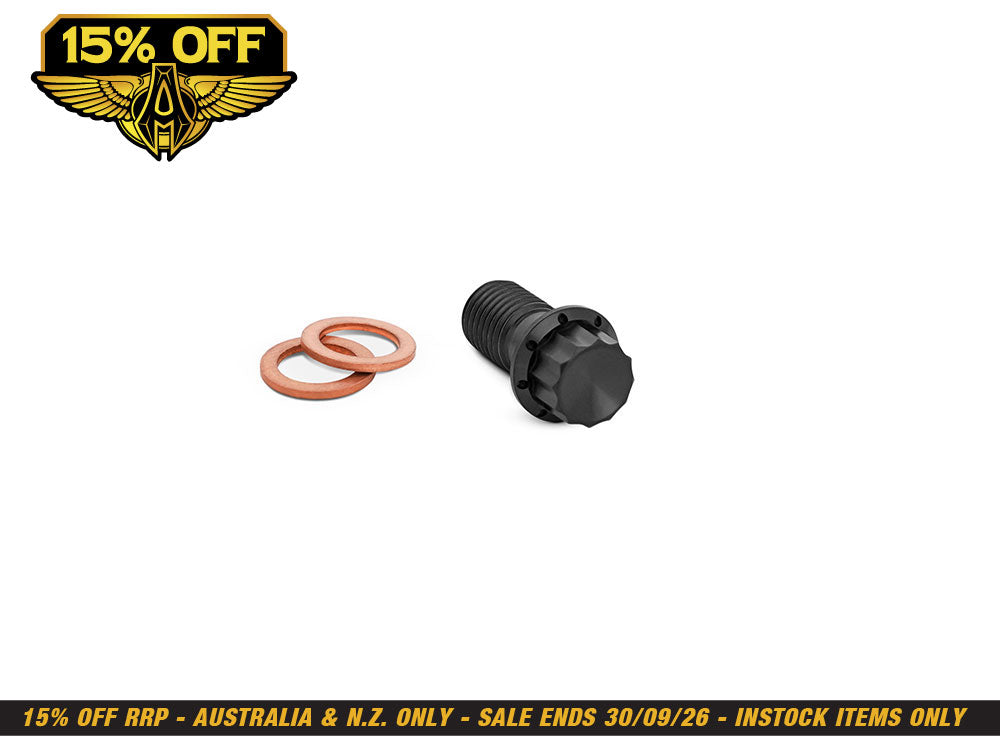 Titanium 12-Point 12mm M12 x 1.50 Banjo Bolt - Black