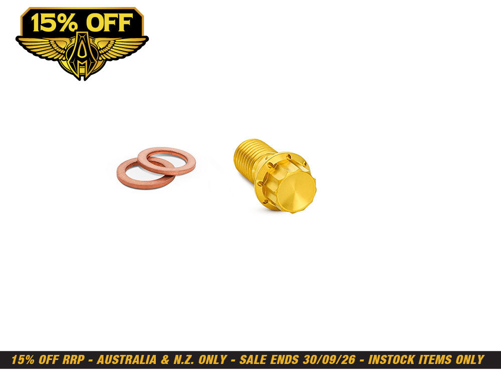 Titanium 12-Point 12mm M12 x 1.50 Banjo Bolt - Gold