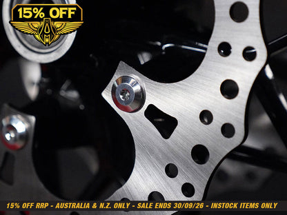 Forged Front Brake Rotor Bolts - Stainless. Fits Most Touring 2014-2024 with Spoke Mounted Disc