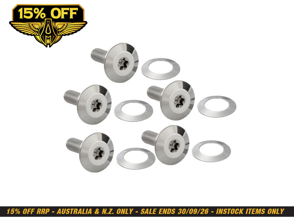 Forged Front Brake Rotor Bolts - Stainless. Fits Most Touring 2014-2024 with Spoke Mounted Disc
