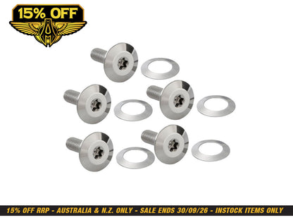 Forged Front Brake Rotor Bolts - Stainless. Fits Most Touring 2014-2024 with Spoke Mounted Disc