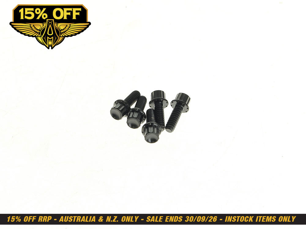 Titanium 12-Point Derby Cover Bolt Kit - Black. Fits Softail 2018up