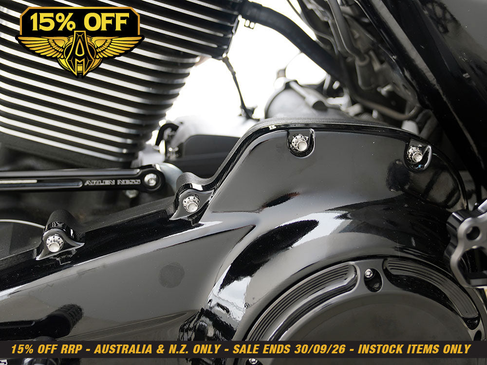 Titanium 12-Point Primary Cover Bolt Kit - Polished. Fits Softail 2007-2017 Non-240 Tyre Models & Touring 2017up